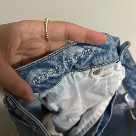 American Eagle High  Waisted Shortie Jean Shorts