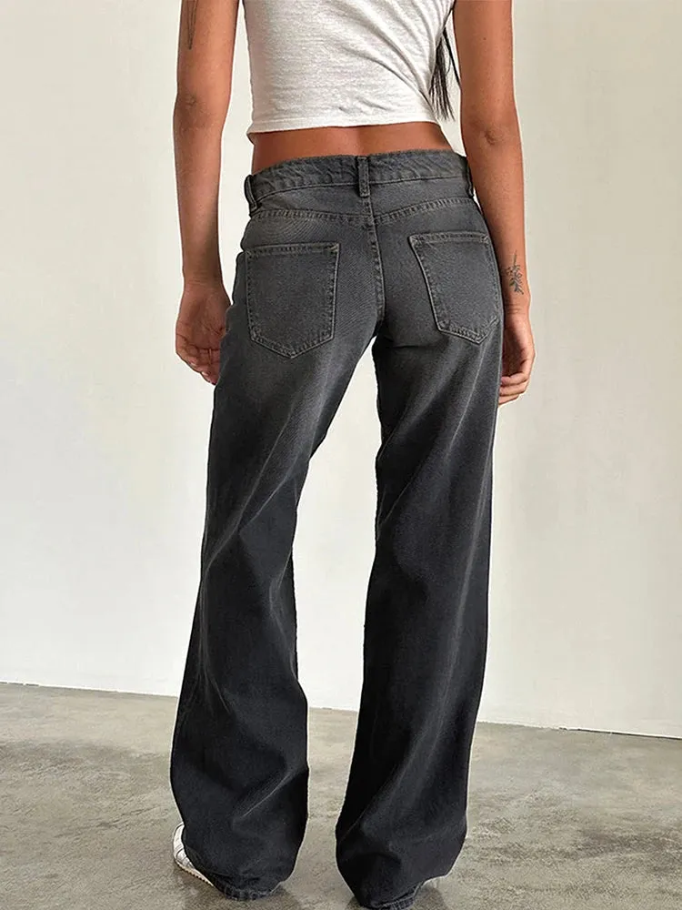 American Retro Wide-Leg Jeans for Women – Trendy Loose Fit, Vintage Style