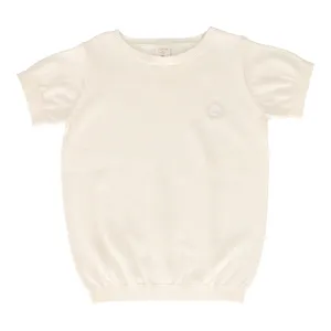 Analogie Boys Crewneck Sweater Short Sleeve - Natural Ivory
