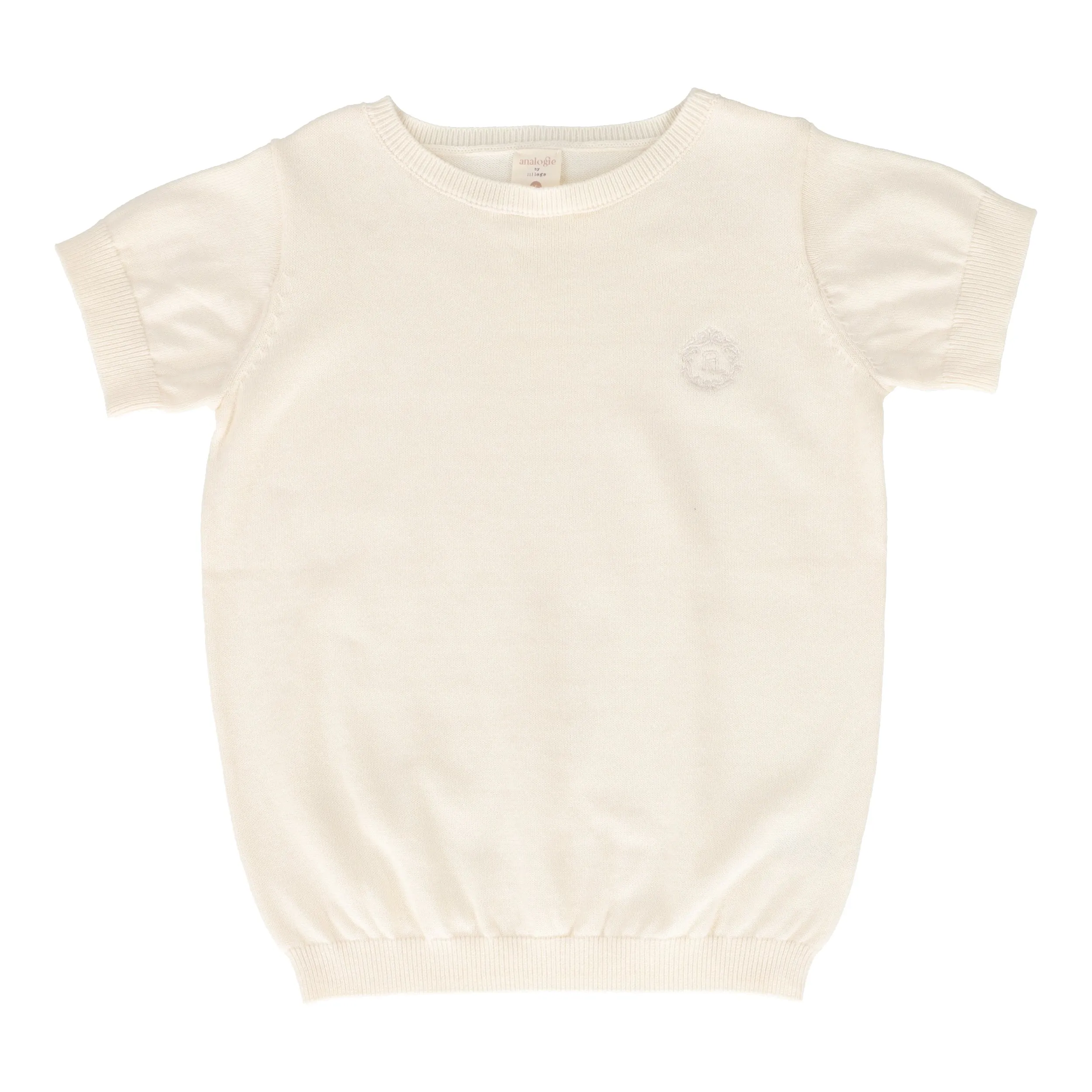 Analogie Boys Crewneck Sweater Short Sleeve - Natural Ivory