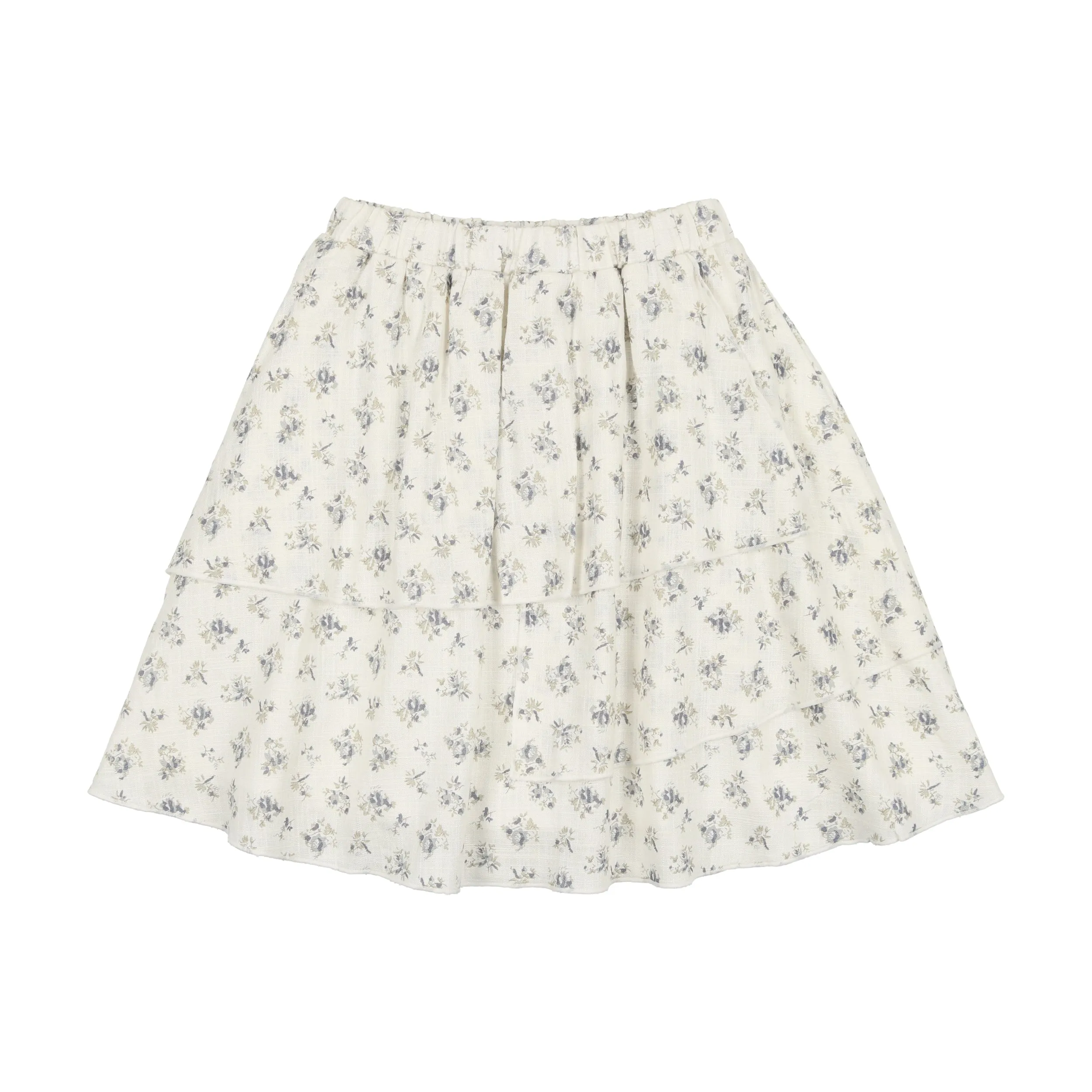 Analogie Linen Layered Skirt - Floral