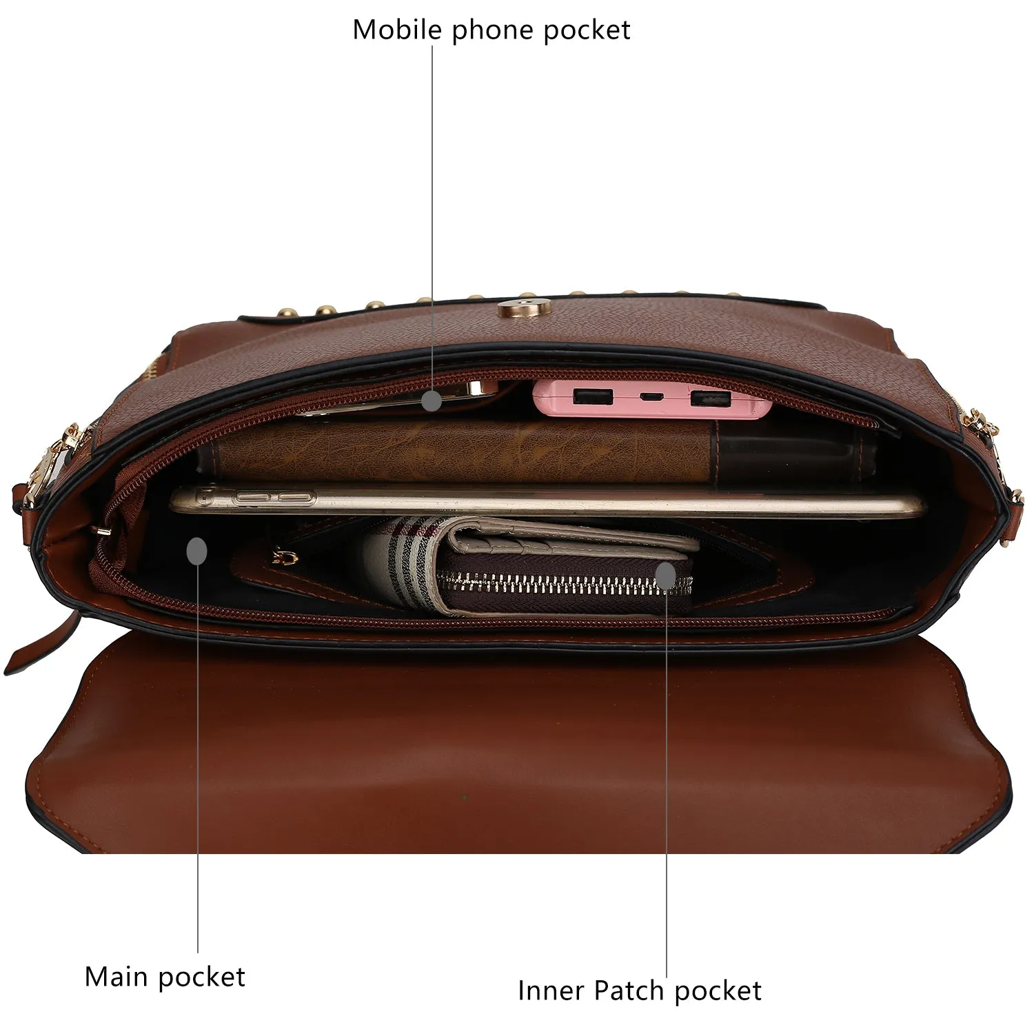 Angolina Leather Satchel Bag