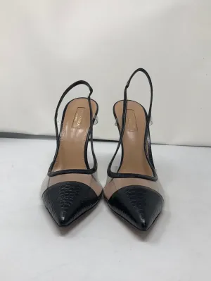 Aquazzura Black CROC/PVC Temptation Pump 105