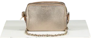Aspinal Of London Metallic Bronze Pebbled Leather Mini Camera Bag