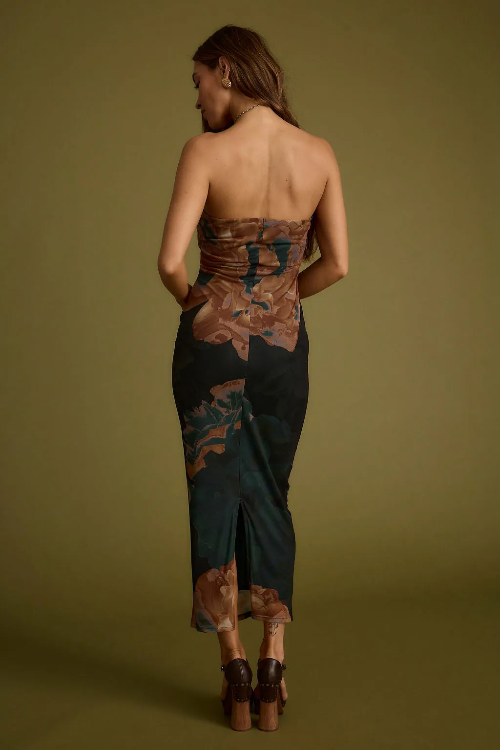 Avani Emerald Floral Strapless Maxi Dress