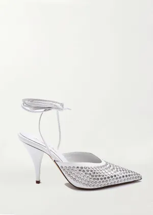 Axelle Studded Wrap Up Heel in White