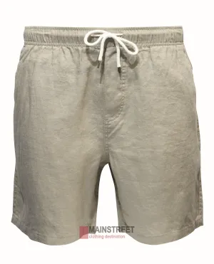 Back Bay Linen Elastic Waist Short