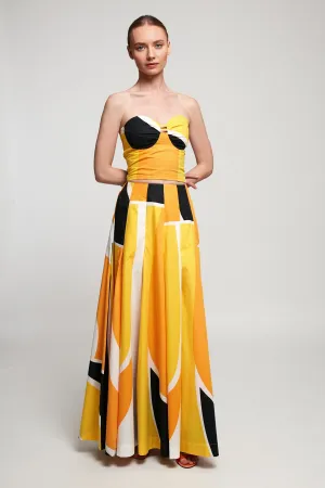 Balconette Bodice | Accordion Maxi Skirt
