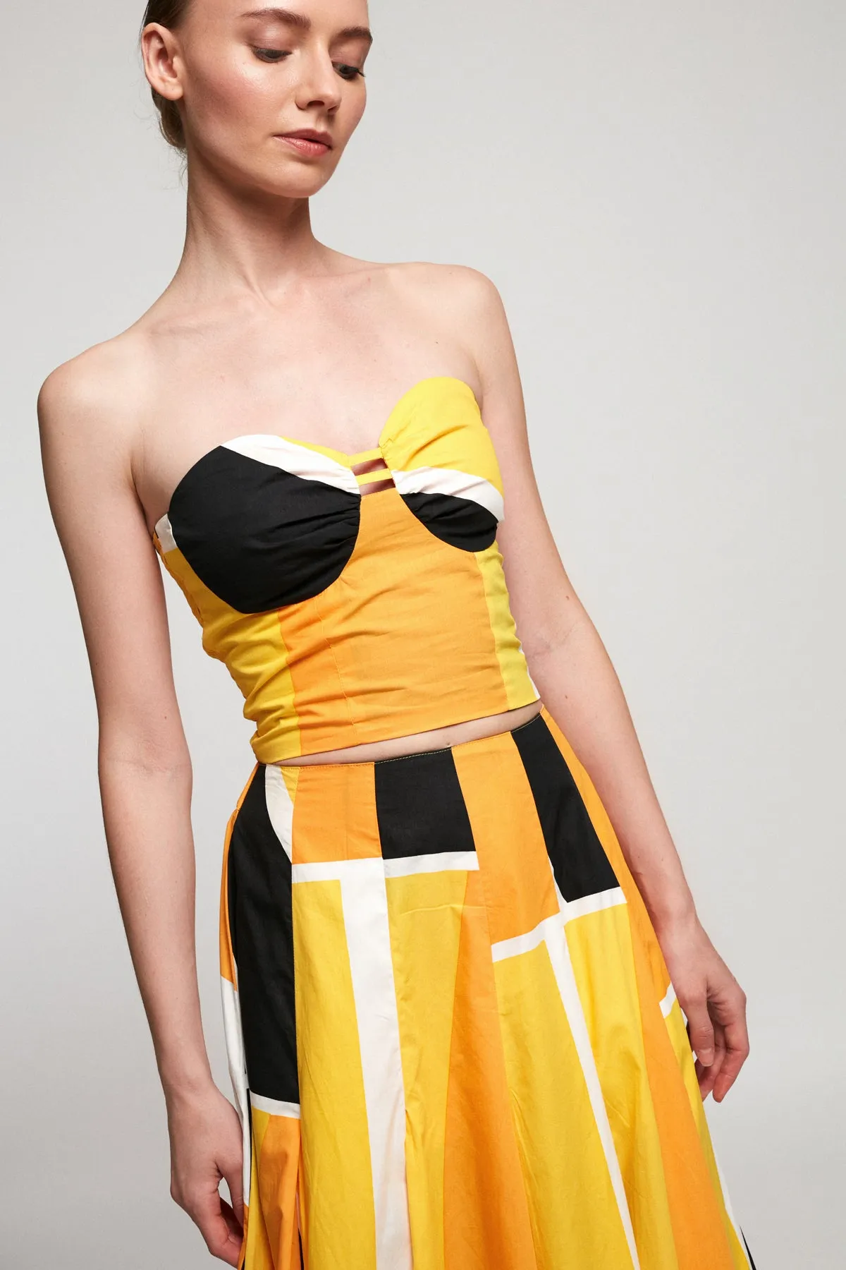 Balconette Bodice | Accordion Maxi Skirt