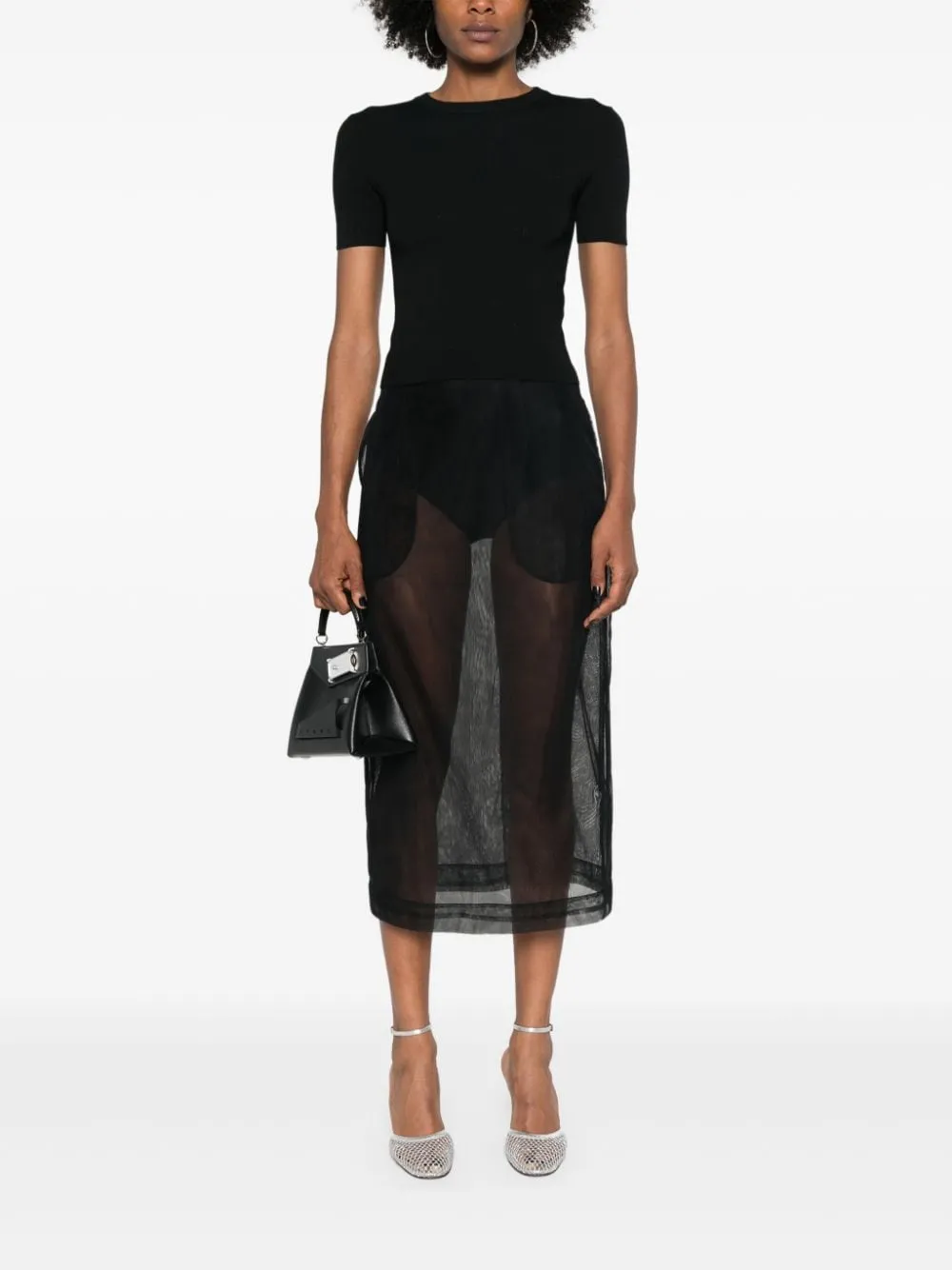Balenciaga öppen stickad ullstopp