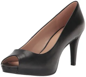 Bandolino Women's Rainaa Pump, Black Leather PU, 7.5