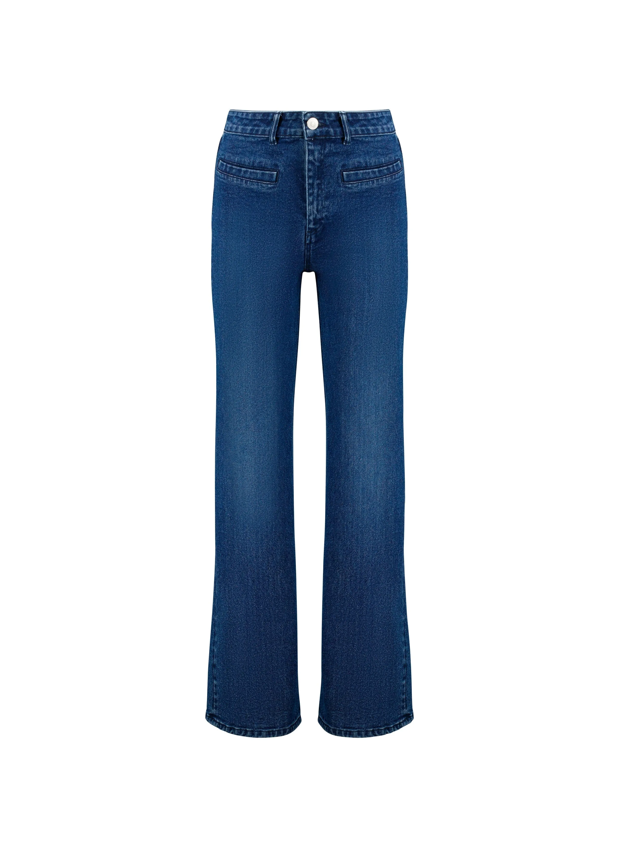 Baukjen Organic Cotton Pocket Wide Leg Jeans | Dark Indigo