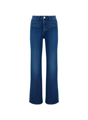 Baukjen Organic Cotton Pocket Wide Leg Jeans | Dark Indigo
