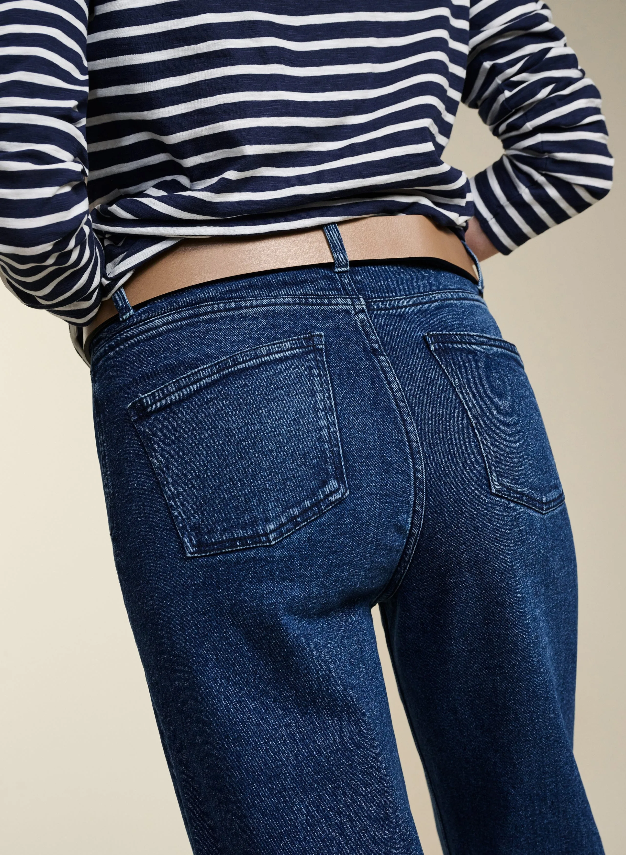 Baukjen Organic Cotton Pocket Wide Leg Jeans | Dark Indigo