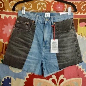 BDG Pax High Rise Denim Shorts Color Block Urban Outfitters Size 29