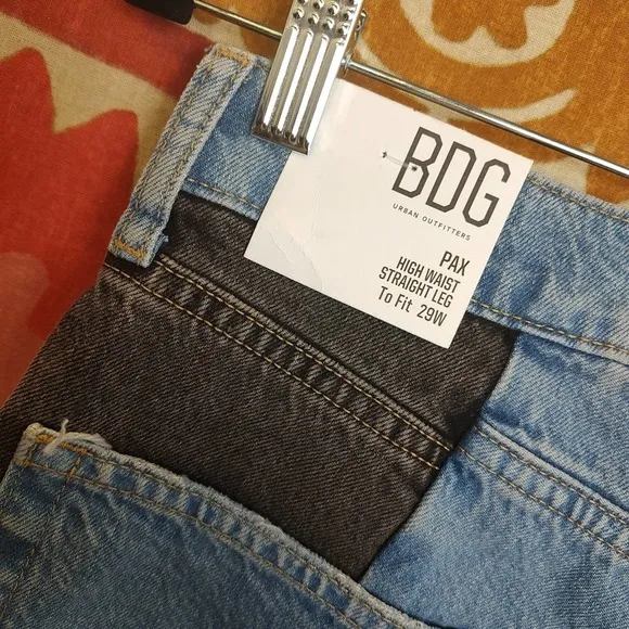 BDG Pax High Rise Denim Shorts Color Block Urban Outfitters Size 29