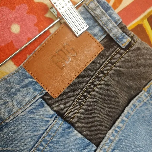 BDG Pax High Rise Denim Shorts Color Block Urban Outfitters Size 29