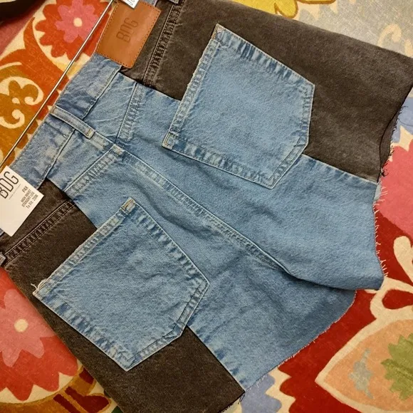 BDG Pax High Rise Denim Shorts Color Block Urban Outfitters Size 29