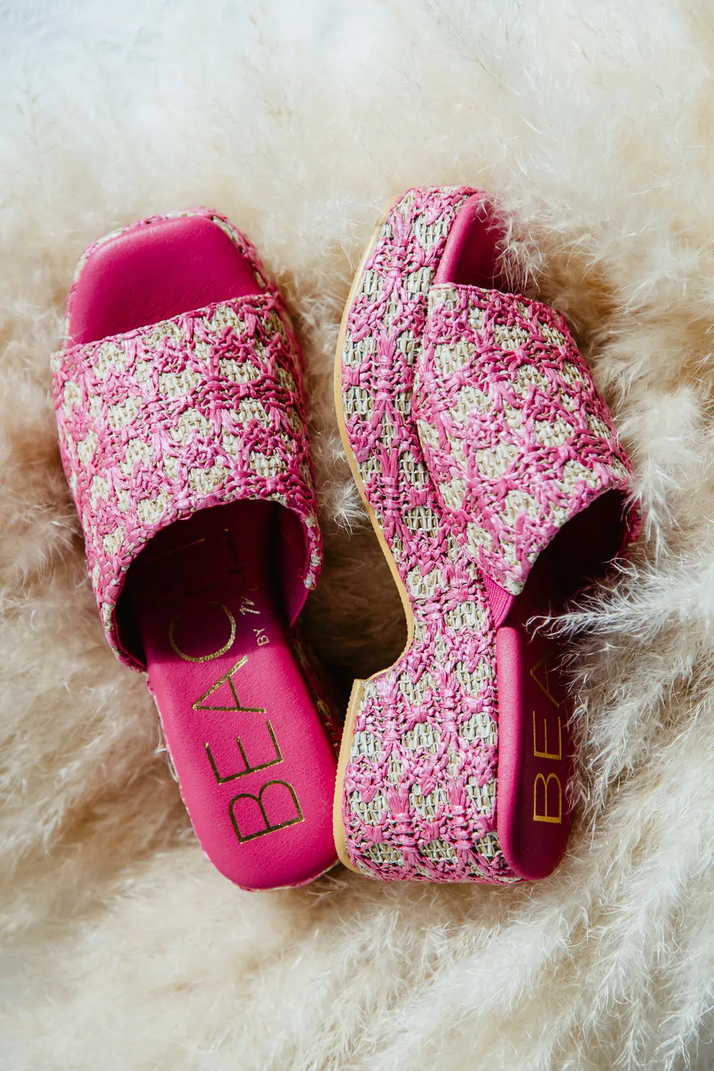Beach by Matisse Cruz Jute Platform Heels for Women in Hot Pink | CRUZ-HOT PINK MULTI