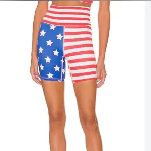 Beach Riot Stars and Stripes Bike Shorts Size Medium