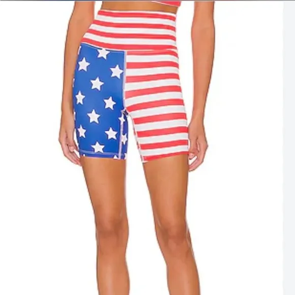 Beach Riot Stars and Stripes Bike Shorts Size Medium