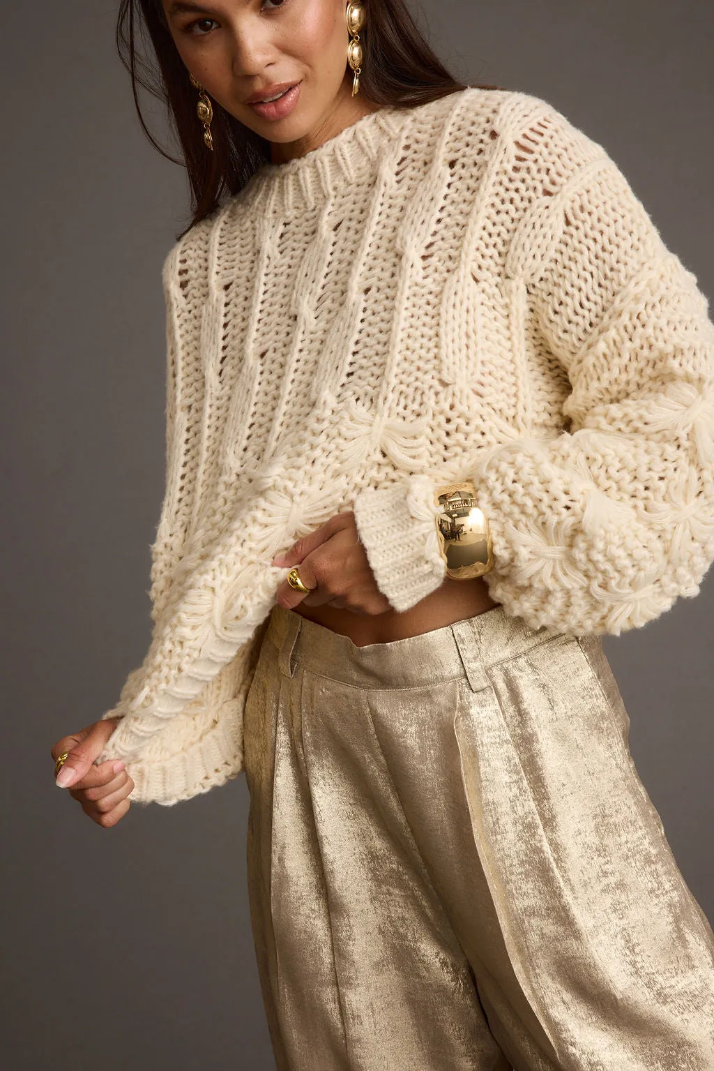 Bethany Cream Cable Knit Sweater