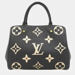 Bicolor Leather MM Montaigne Satchel Bag