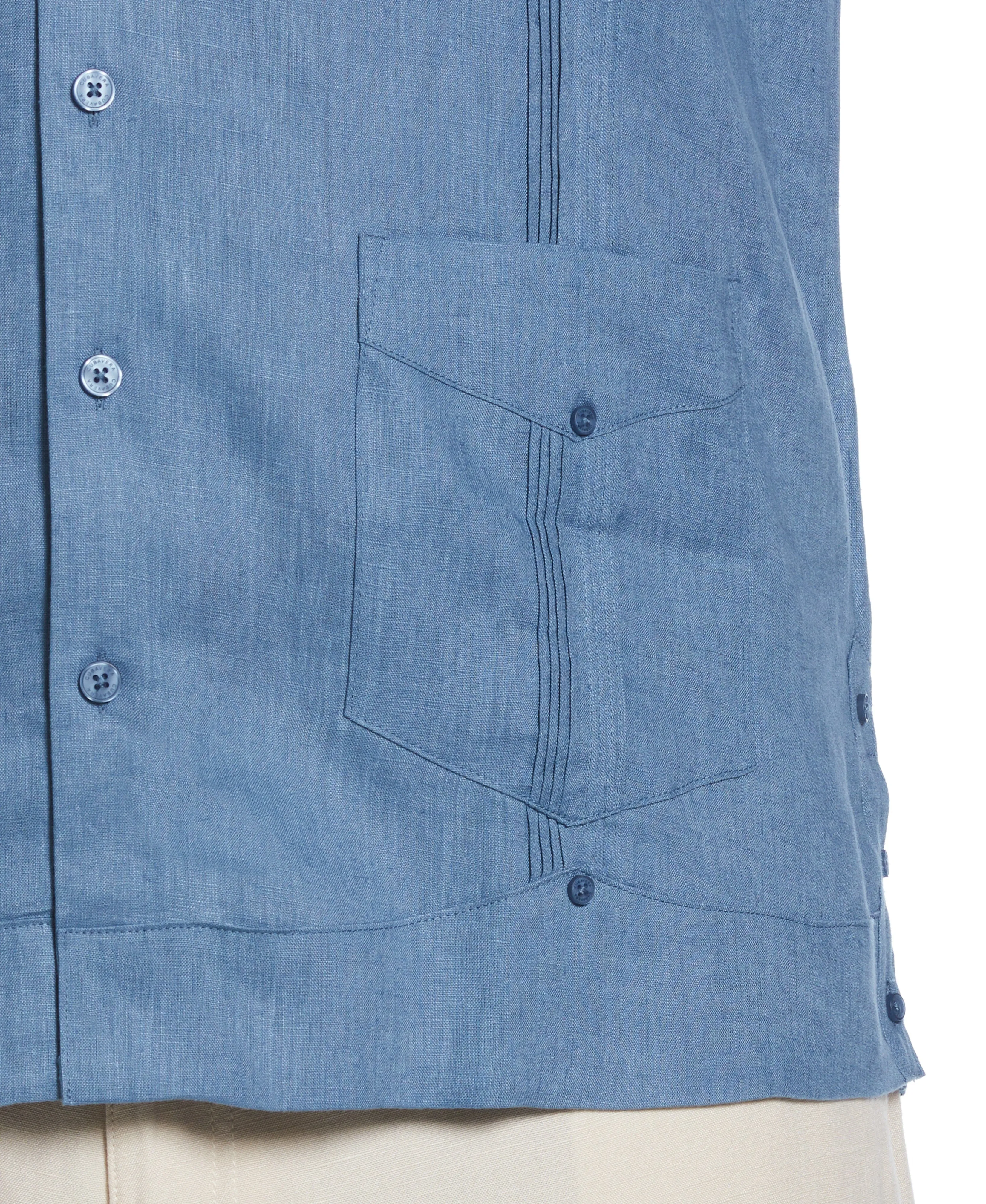 Big & Tall 100% Linen Classic Guayabera Shirt - Short Sleeve
