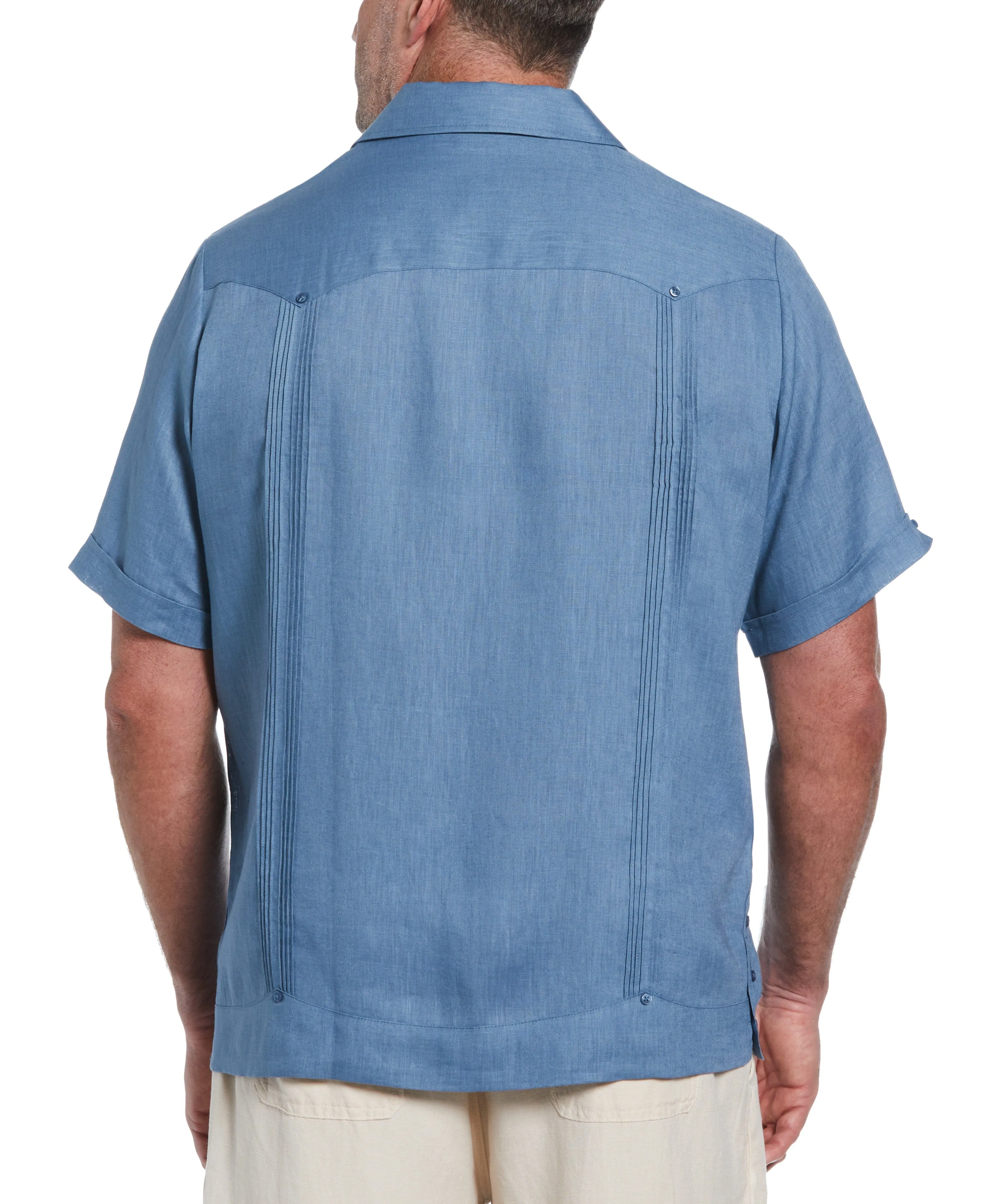 Big & Tall 100% Linen Classic Guayabera Shirt - Short Sleeve