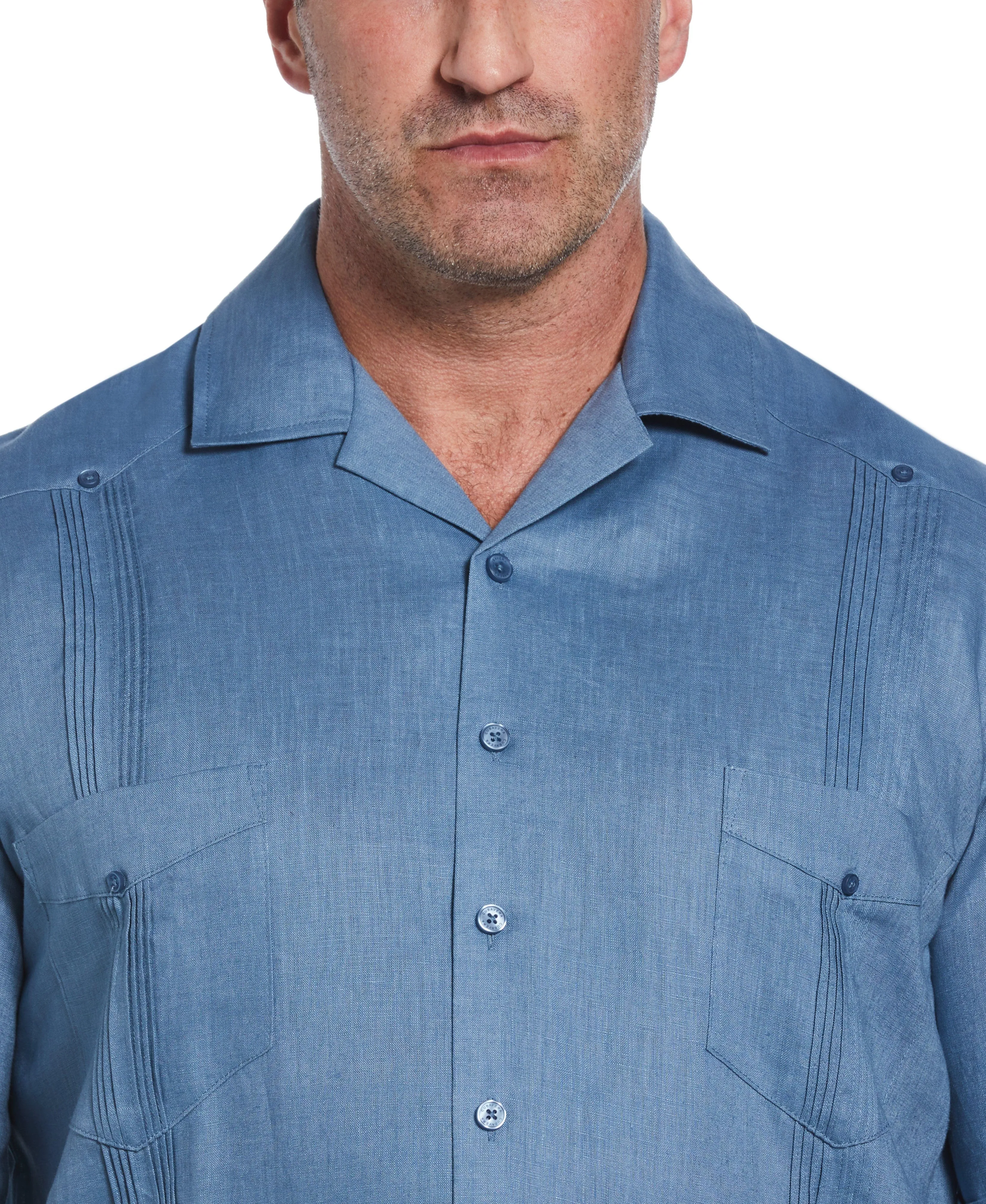 Big & Tall 100% Linen Classic Guayabera Shirt - Short Sleeve