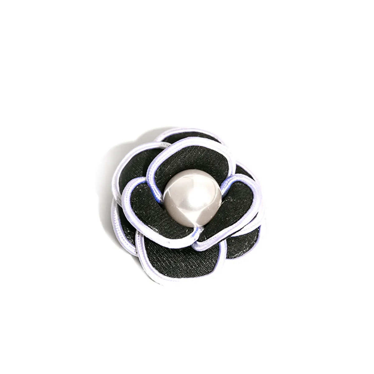 Black & White Camellia Brooch