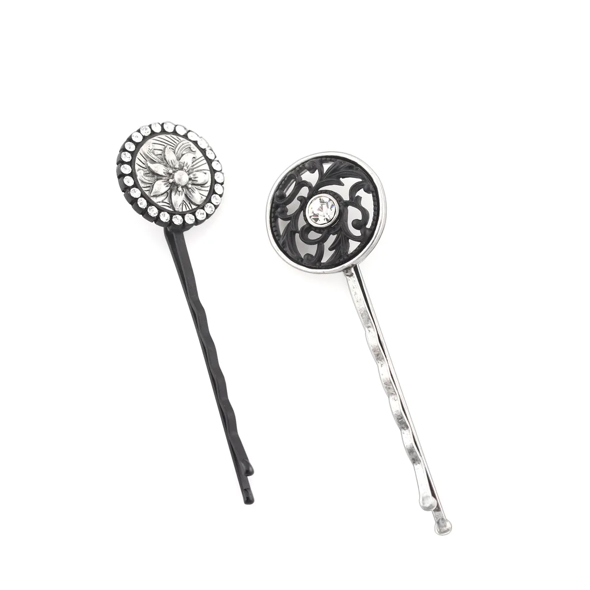 BLACK AND SILVER HAIR CLIP PINS & ACCS. #275SV8101 (7B4/6C1)
