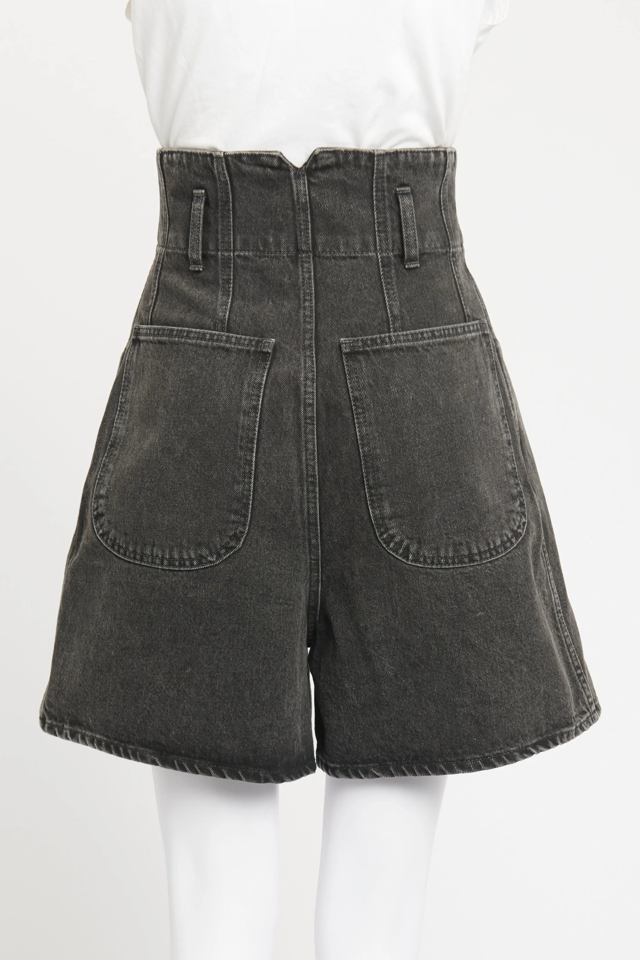 Black Cotton Preowned Jumbo High Waisted Shorts