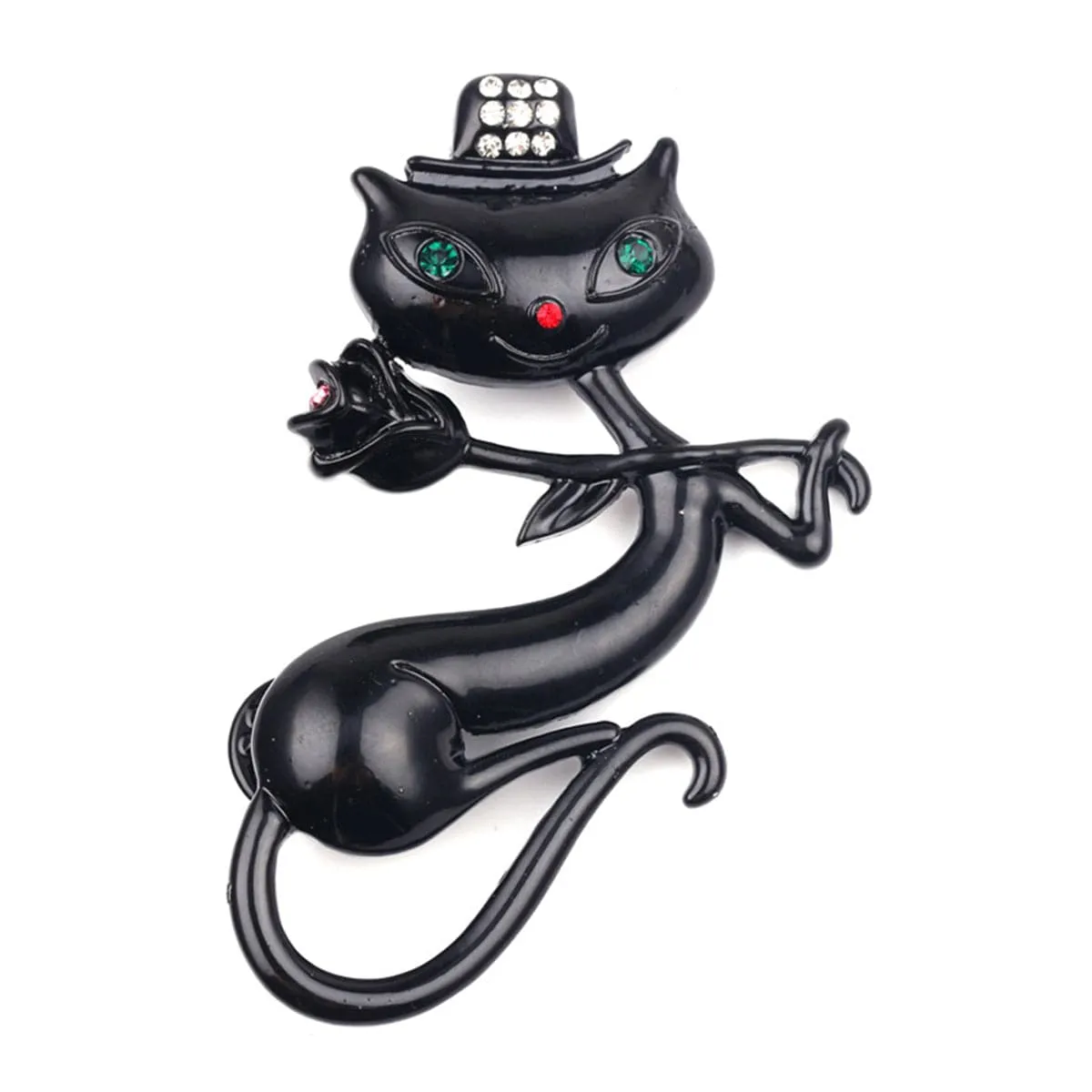 Black Elegant Cat Brooch