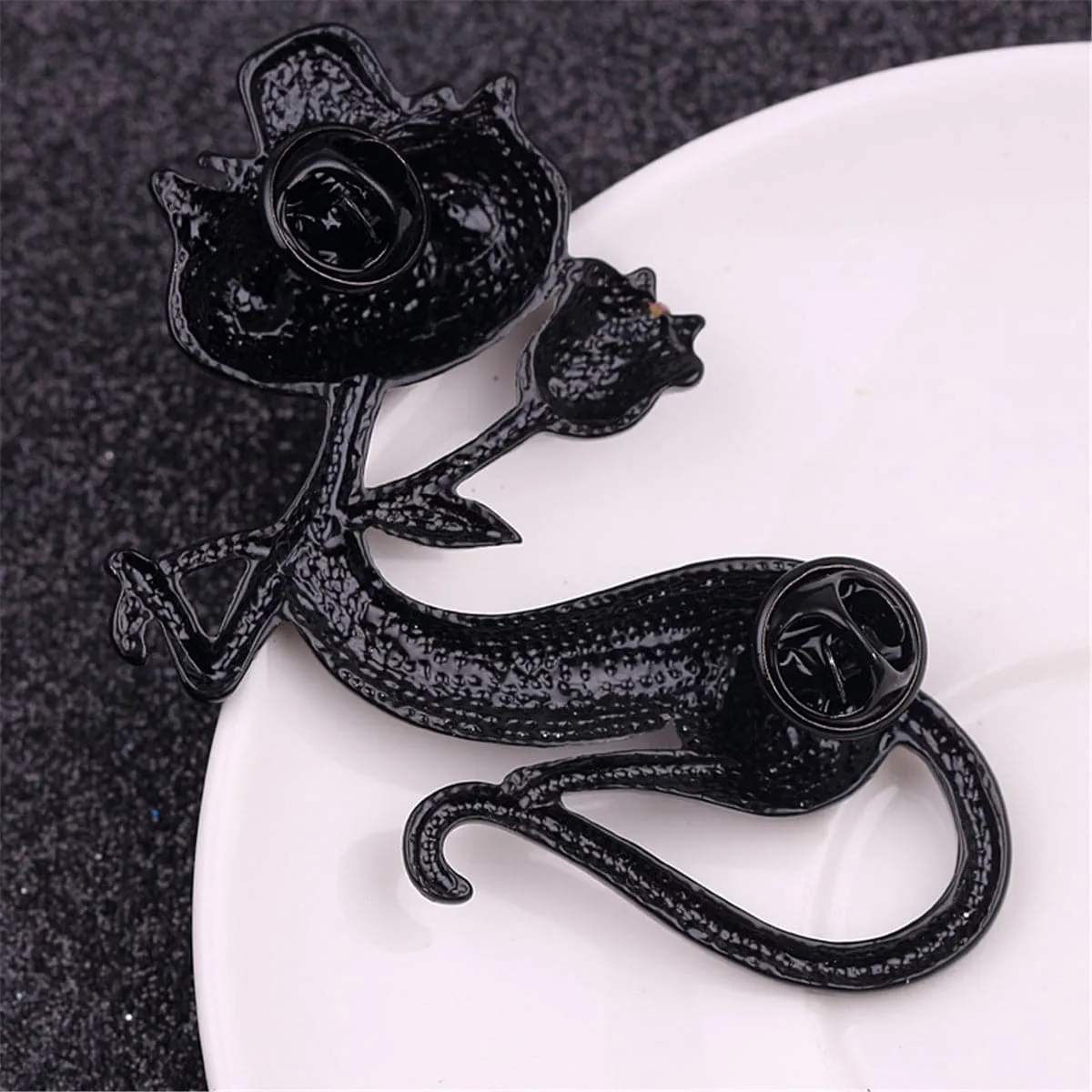 Black Elegant Cat Brooch
