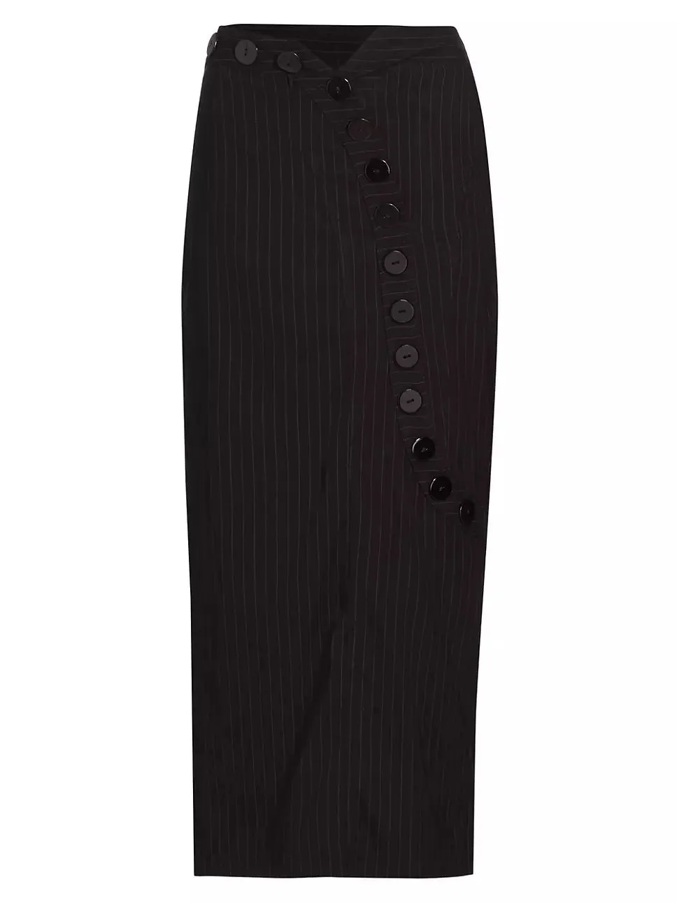 Black Pinstripe Maxi Skirt