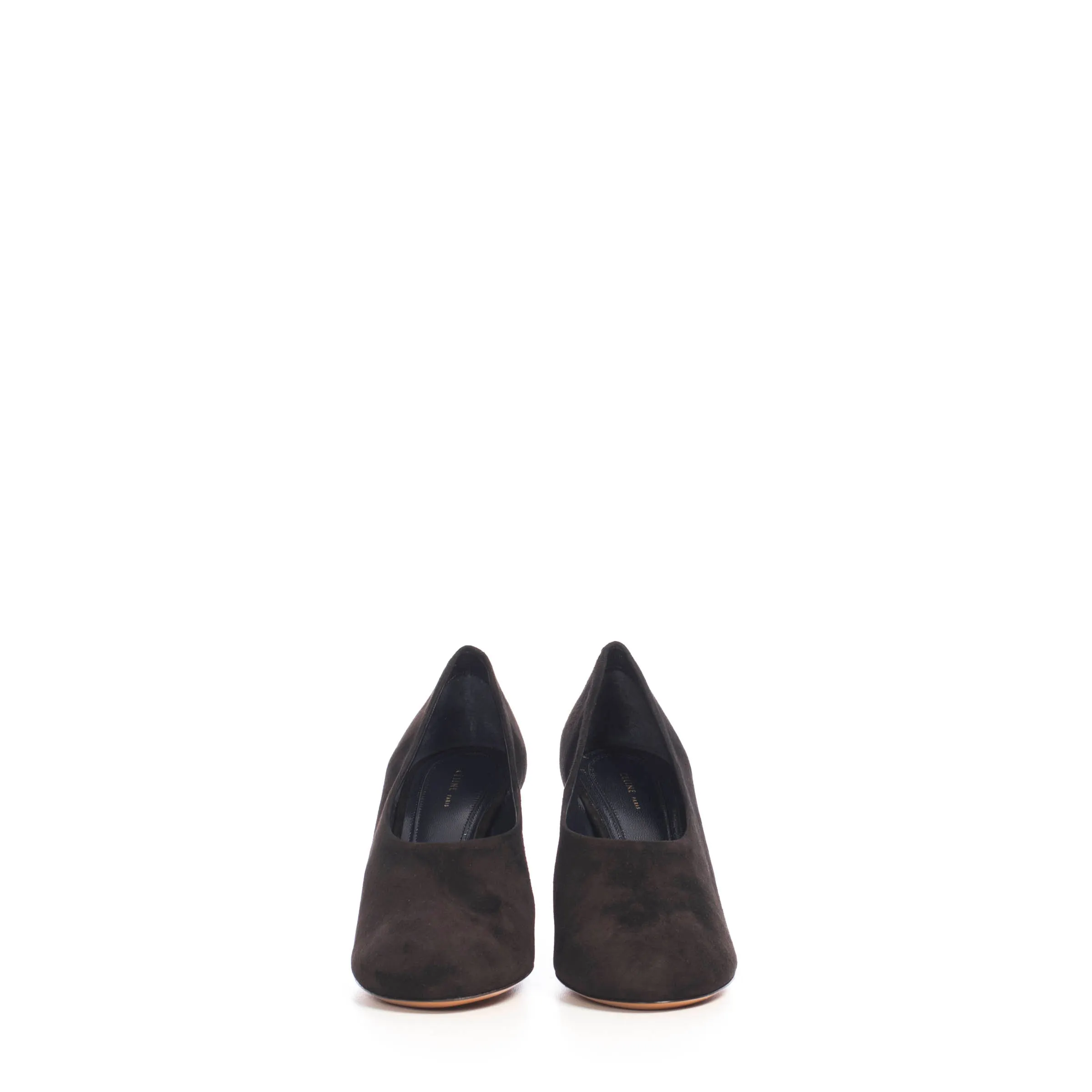 Black Suede Elliptic Heel High Décolleté Pump