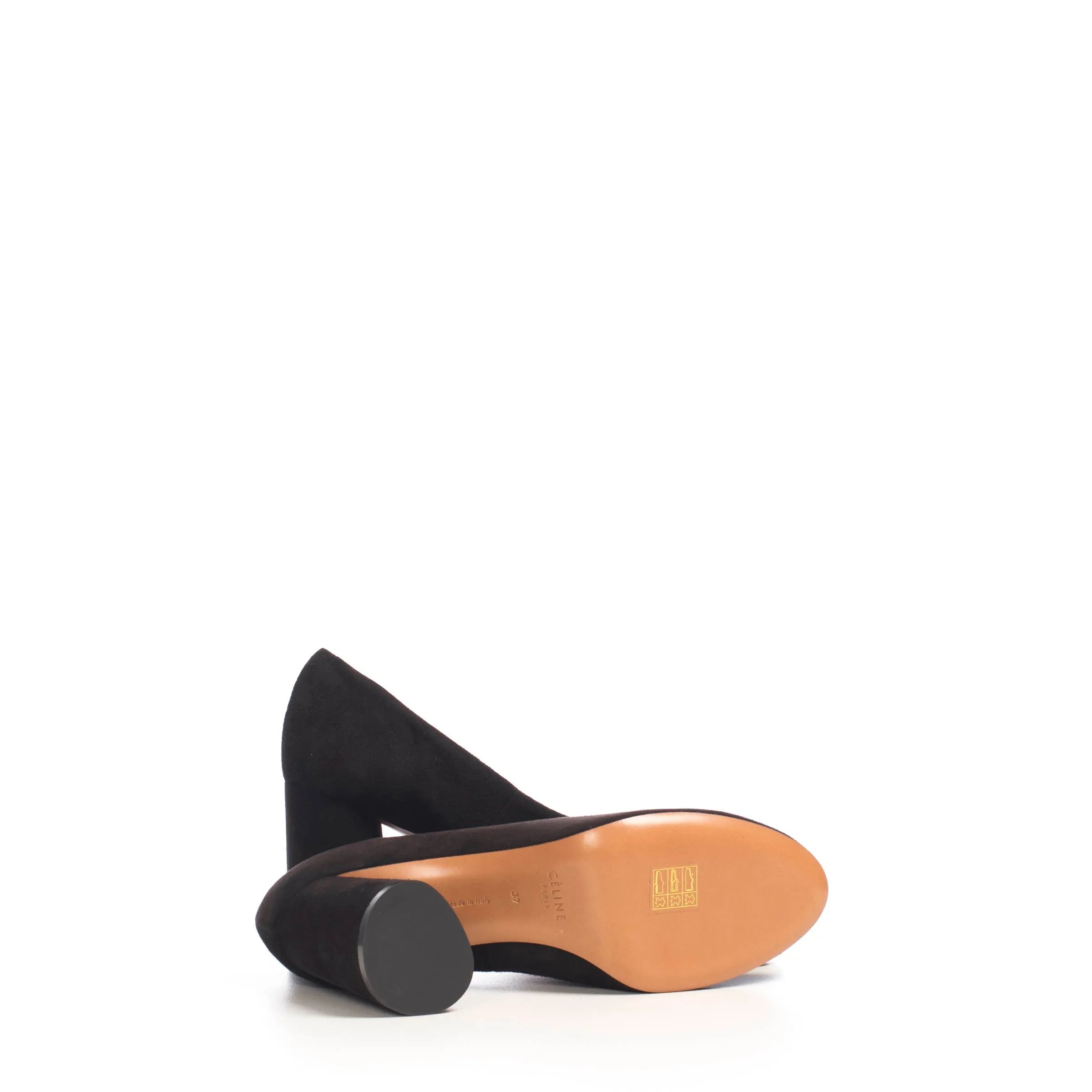 Black Suede Elliptic Heel High Décolleté Pump