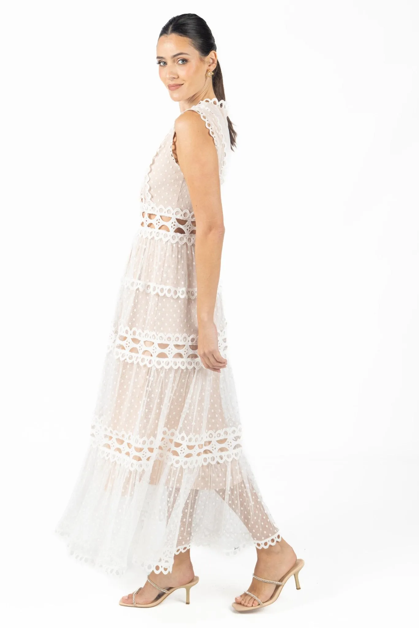 Blair White Lace Maxi Dress