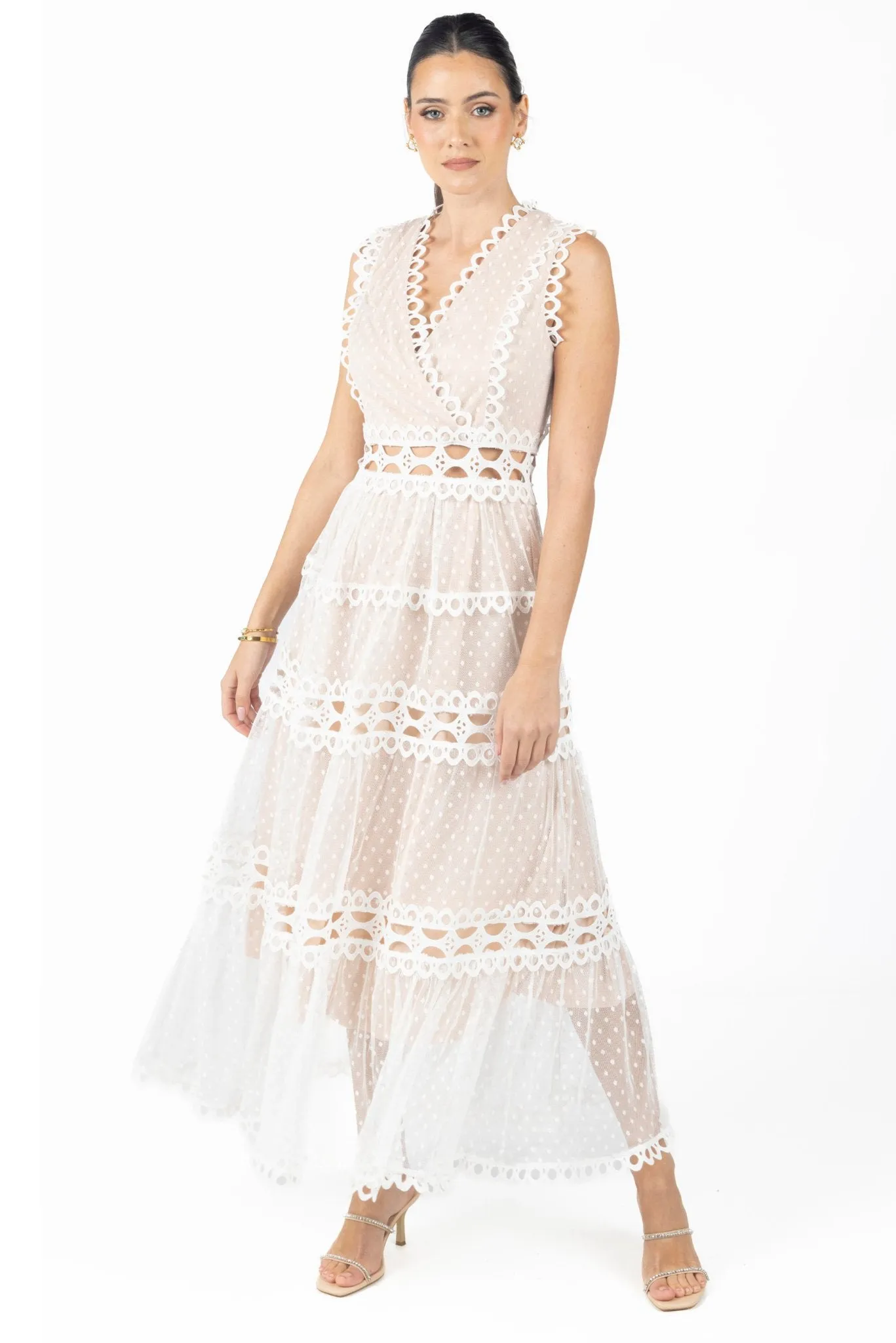 Blair White Lace Maxi Dress