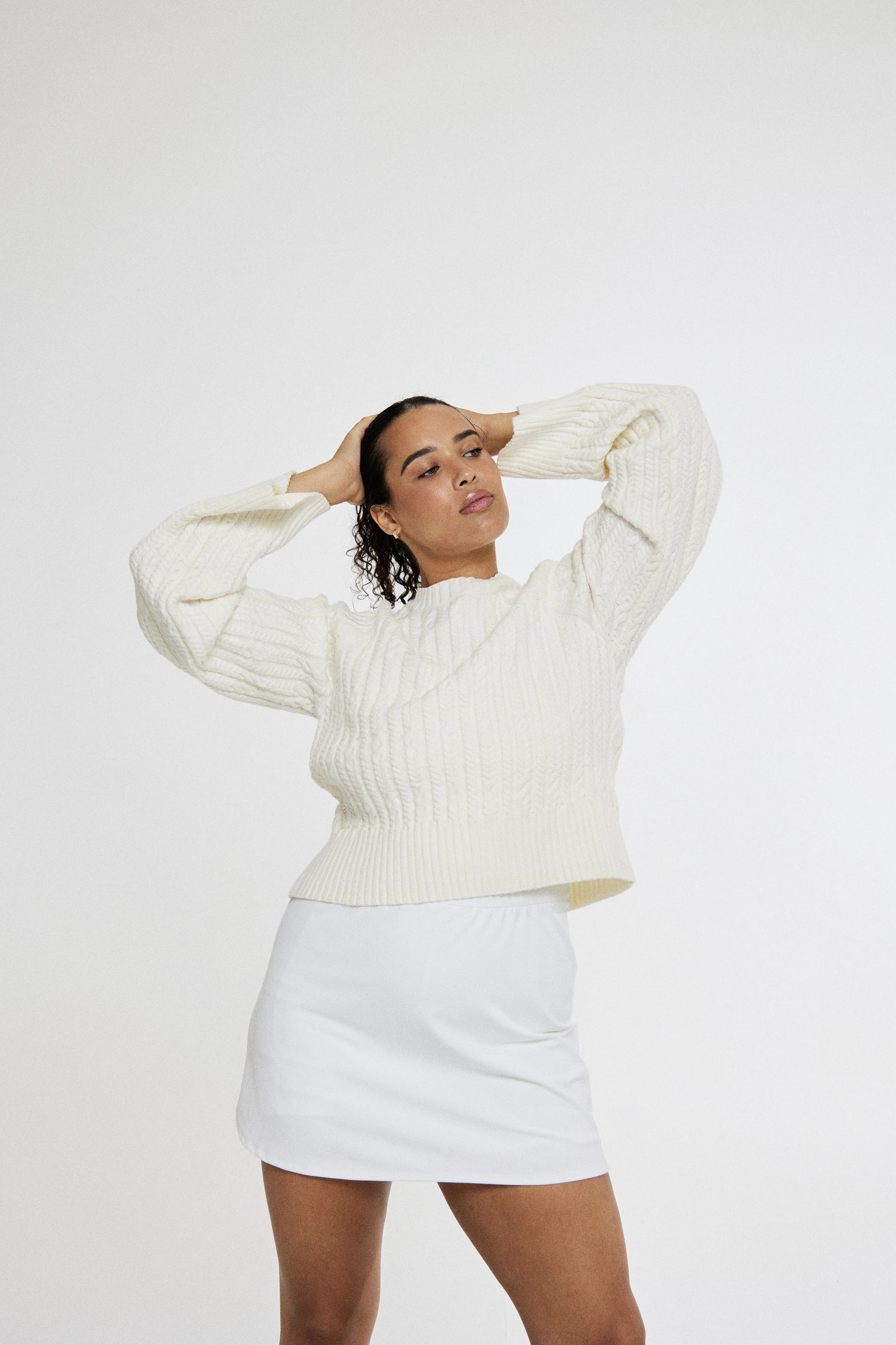 Blake Cable Knit Crewneck Sweater