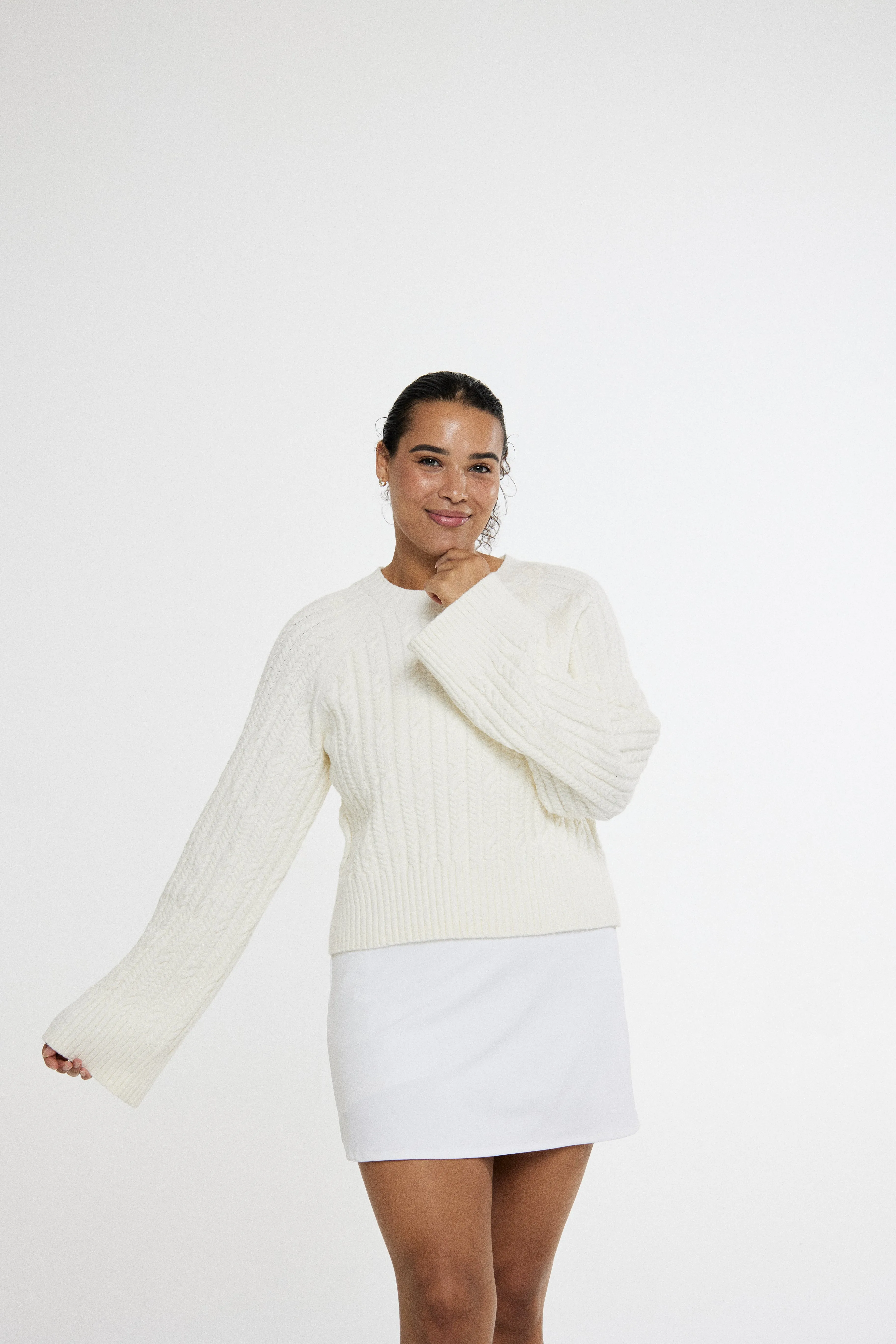 Blake Cable Knit Crewneck Sweater