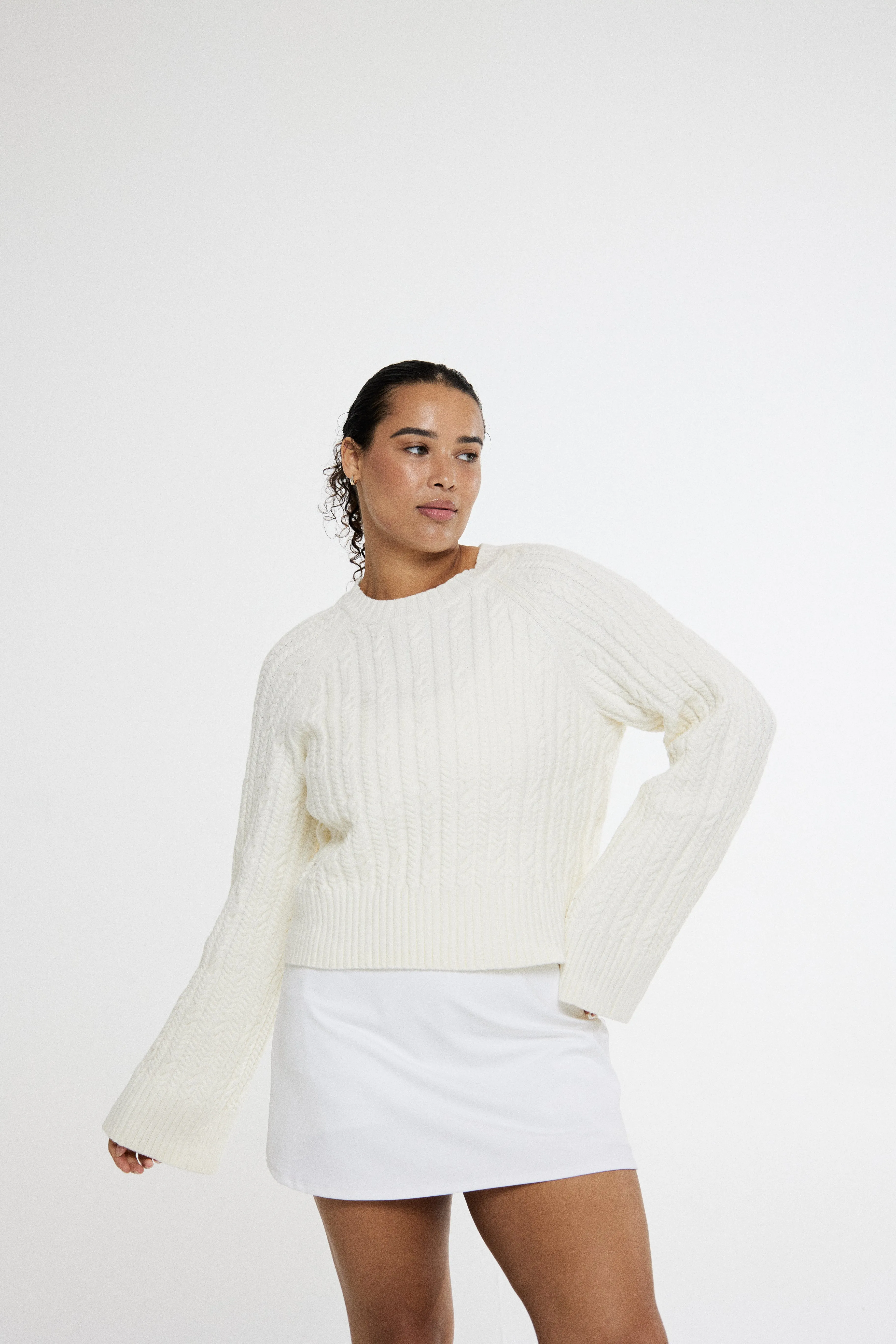 Blake Cable Knit Crewneck Sweater