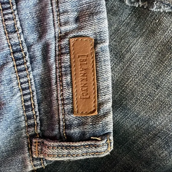 Blank NYC Embroidered Hiker Raw Hem Denim Short 25