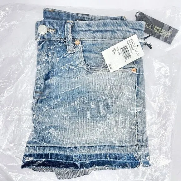 Blank NYC The Essex Release Hem Denim Shorts High Potential Size 28 NWT