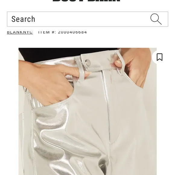 BLANKNYC faux leather silver shorts size 28