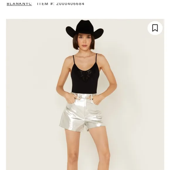 BLANKNYC faux leather silver shorts size 28