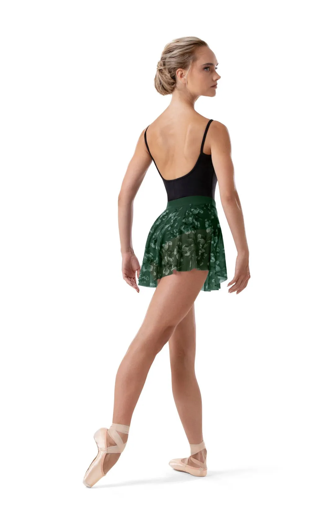 Bloch Green Floral Print Pull On Skirt