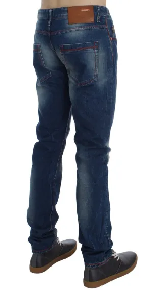 Blue Wash Cotton Denim Slim Fit Jeans
