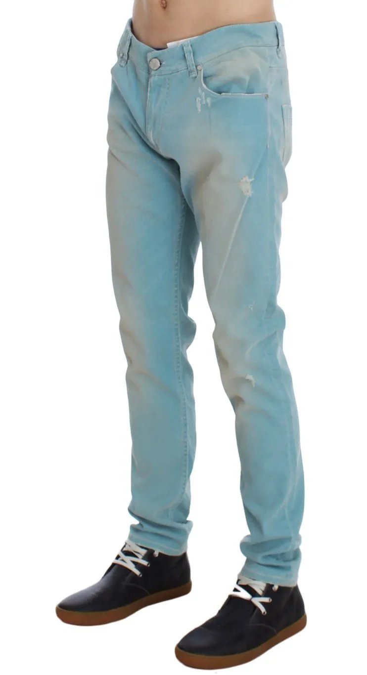 Blue Wash Cotton Stretch Slim Fit Jeans